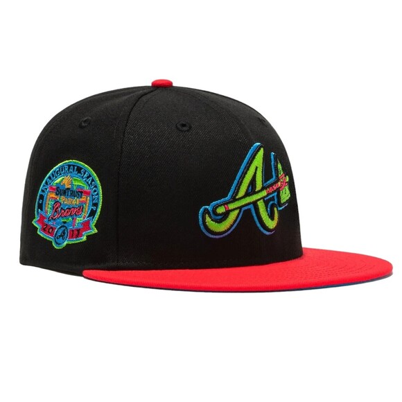 New Era Atlanta Braves Fitted Hat 59FIFTY Cap Inaugural Season Patch - Picture 3 of 7